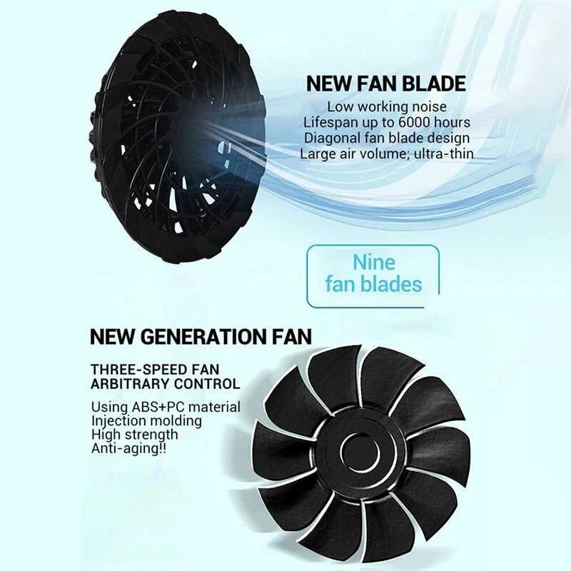 (image for) TENGOO Air Conditioning Clothing Vest 3-Gears Wind Speeds Sun Protection Cooling Vest USB Charging Continuous Cooling Jacket with Two Fans for Summer High Temperature Operation